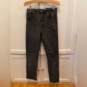 Reformation Liza straight leg high rise black jeans size 28